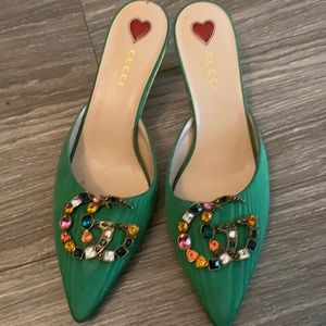 Gucci rhinestone slip on sandals